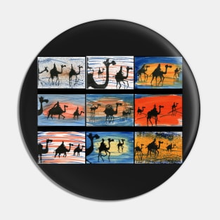 Camels across the desert Pin