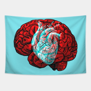 Brain&Heart Interactive Red&Blue Filter T-Shirt Tapestry