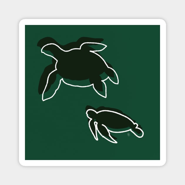 Turtles Silhouette Illustration Magnet by SStormes