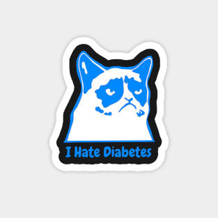 I Hate Diabetes Blue Magnet