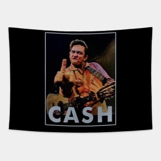 90s Johnny Cash Middle Finger Tapestry