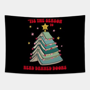 Tis the Season to Read Banned Books LGBTQ Pride Christmas Tree Tapestry