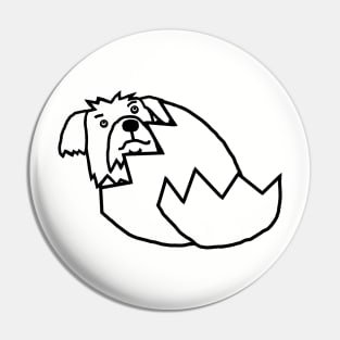 Cute Dog Hatching from Easter Egg Outline Pin