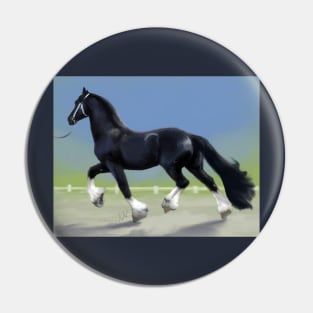 Trotting Friesian Cross Pin