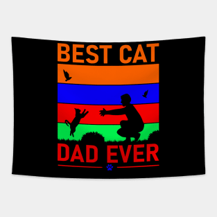 Vintage Best Cat Dad Ever Tapestry