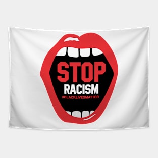 Stop Racism Lips Tapestry