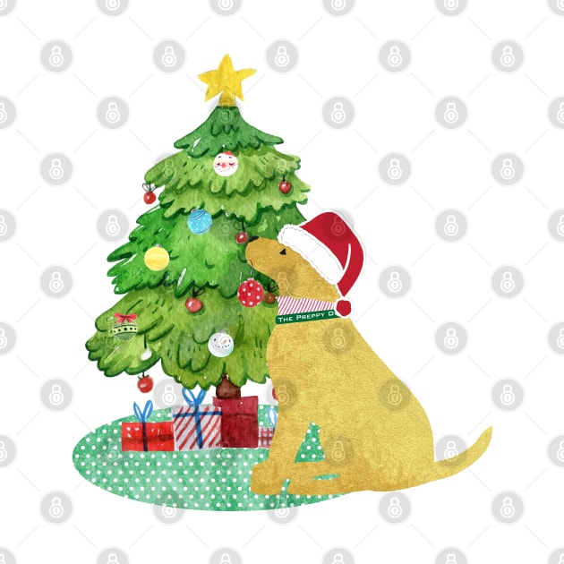 Golden Retriever Decorating Christmas Tree by emrdesigns