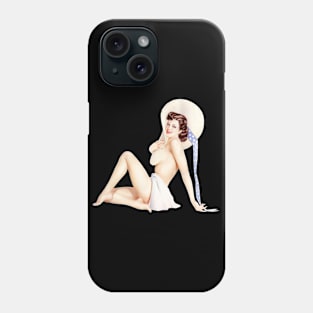 PinUp Girl wearing a Sunhat Phone Case