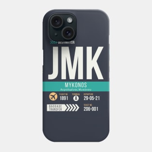 Mykonos (JMK) Airport Code Baggage Tag Phone Case