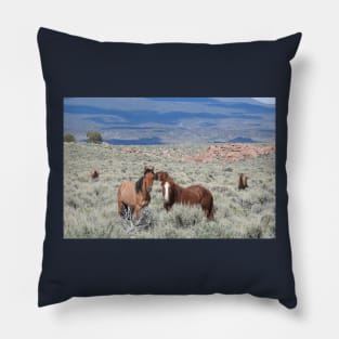 Wild horses, mustangs, wildlife, nature, gifts Pillow