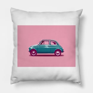 Pink and Green Fiat 500 Pillow