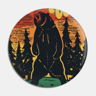 Stay Wild.Retro Bear Pin