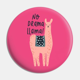 Cute Llama No Drama Llama Floral Llama Alpaca Lovers Gift T-Shirt Pin