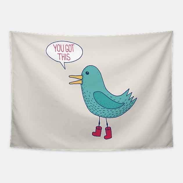 Emotional Support Duck Tapestry by Matt Andrews