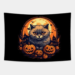 Scottish Fold Cat Halloween, Cat Lover Tapestry