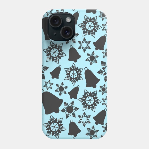 Christmas Bells Pattern (Charcoal-Blue) Phone Case by Amanda Jane