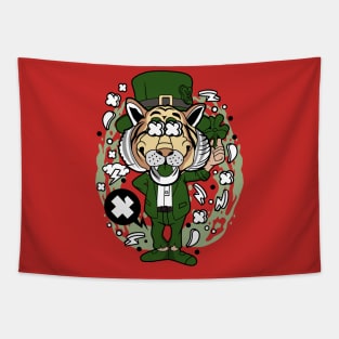 leprechaun tiger illustration Tapestry