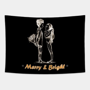 Merry And Bright Lovers Tapestry