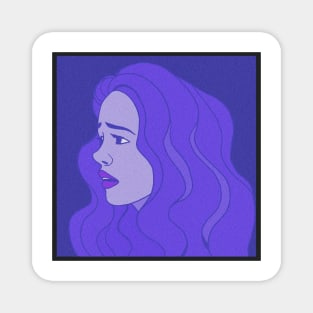 Sad girl blue Magnet