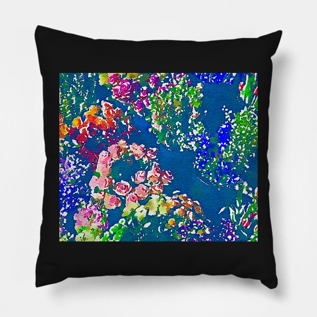 Abstract multicolor floral pattern Pillow by Dillyzip1202