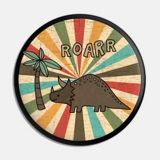 Dinosaur drawing - Retro colors Pin