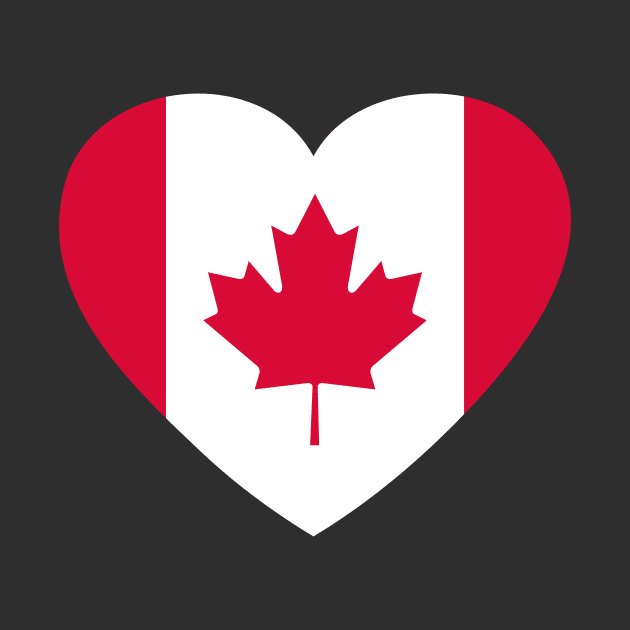 I Heart Canada // Canadian Flag Heart Shape // I Love Canada by SLAG_Creative