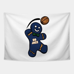 Utah Jazz Gingerbread Man Tapestry