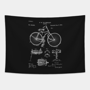 Bicycle Patent - Cycling Art - Black Chalkboard Tapestry