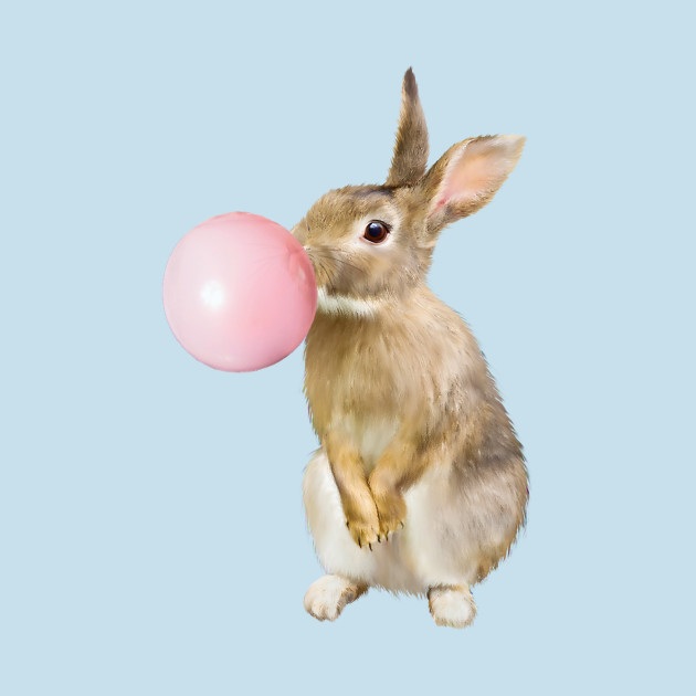 Discover Bunny Rabbit with Bubble Gum - Bunny - T-Shirt