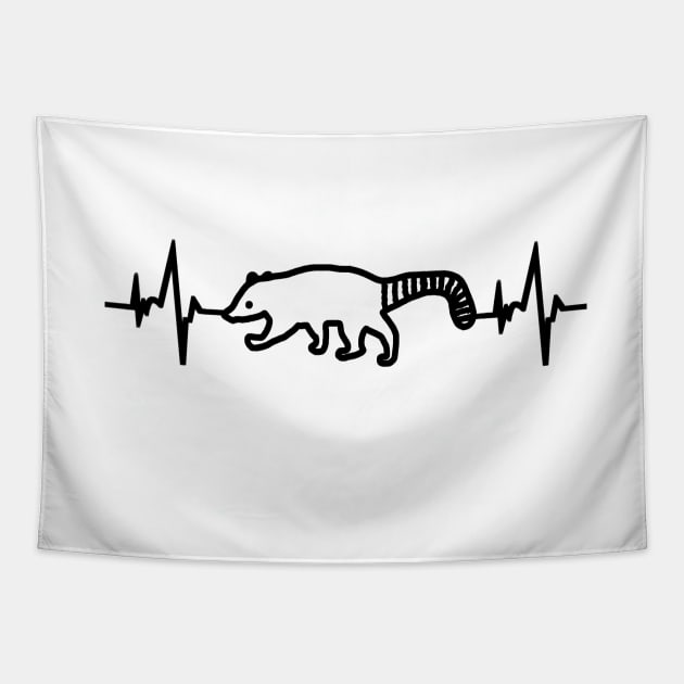 Coati heartbeat ECG proboscis wild animal motif Tapestry by FindYourFavouriteDesign