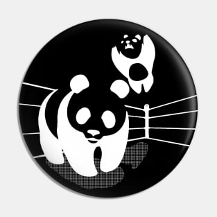 Wrestling Pandas Dark Pin