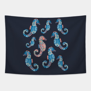 Seahorses Coral Pattern Tapestry