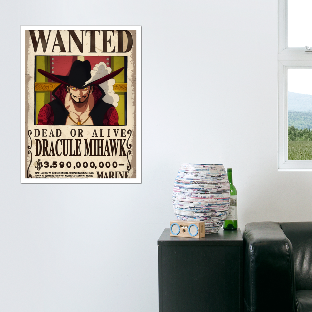 Dracule Mihawk Wanted One Piece Poster sold by DanieReed