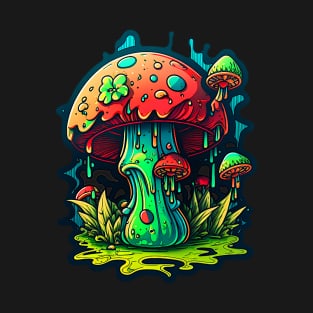 Psychedelic Dreams: Vibrant Mushroom Wonderland T-Shirt