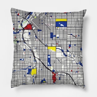 Denver (United States) Map x Piet Mondrian Pillow