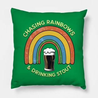 Chasing Rainbows & Drinking Stout Beer Pillow