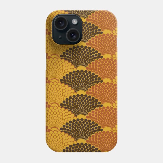 Reptile skin japanese seamless pattern (gold and brown colors) Phone Case by lents