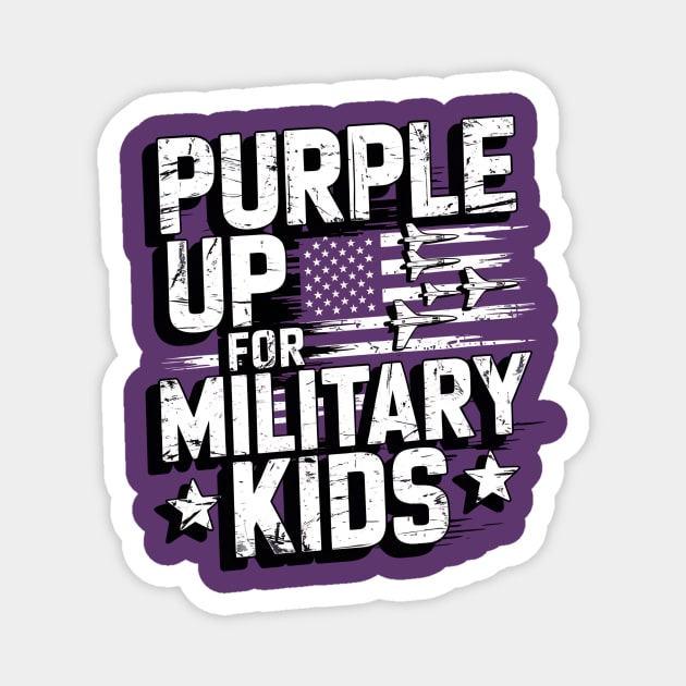 Purple Up For Military Kids Flag Military child Month Magnet by ArtistTee ⭐⭐⭐⭐⭐