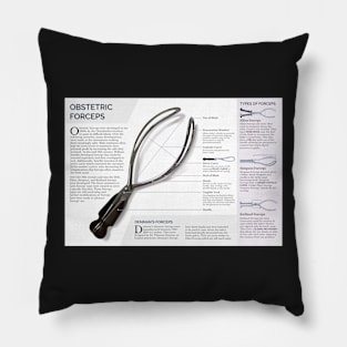 Informational Obstetric Forceps Poster Pillow