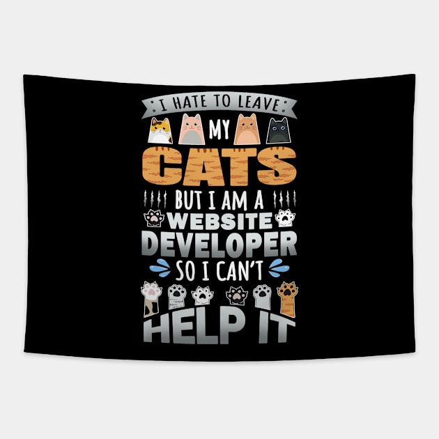 Web Developer Works for Cats Quote Tapestry by jeric020290