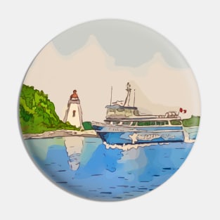 Tobermory Big Tub Lighthouse and Glass Bottom Boat - WelshDesigns Pin