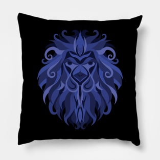 Leo Zodiac Sign - Blue Pillow