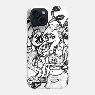 punk skull girl Phone Case