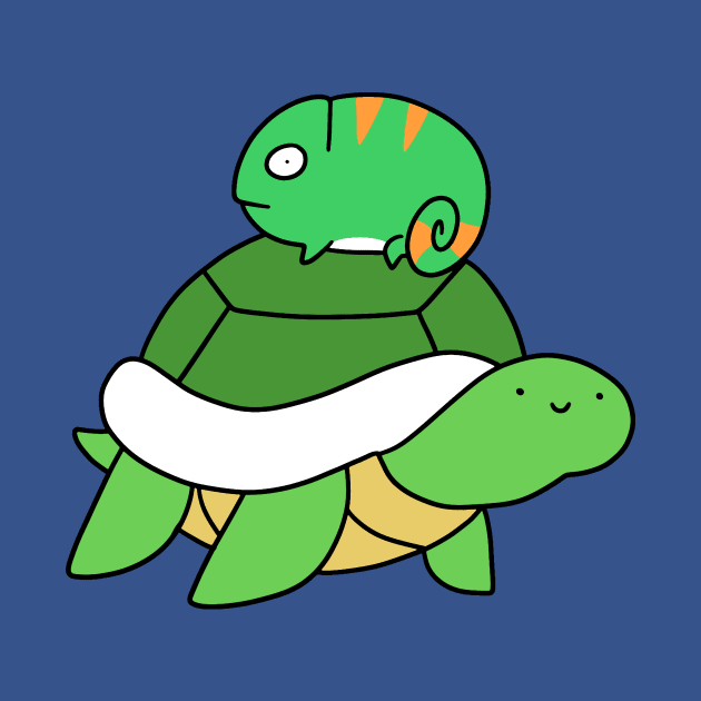 Turtle and Little Chameleon by saradaboru