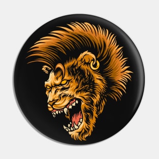 Punk Rock Lion with Mohawk Mane Pin