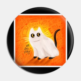 Ghost cat Pin