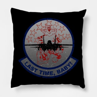 Grumman F-14 Tomcat - Last Time, Baby - Crome - Grunge Style Pillow