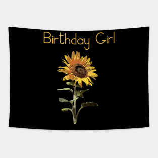 Sunflower birthday girl Tapestry