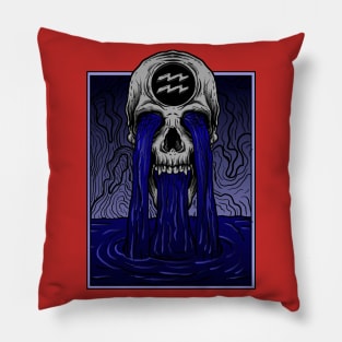 Skull Waterfalls From Eyes Pillow