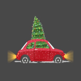 Vintage Wagon Christmas Shirt - Tree on Car Xmas Vacation T-Shirt T-Shirt